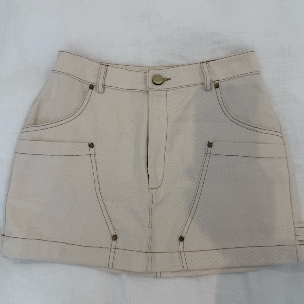 Stylish Cream Mini Skirt